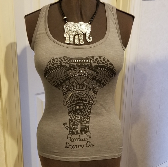 Rue21 Tops - Rue21 Grey Elephant Dream On Tank Top New With Tag Size Small